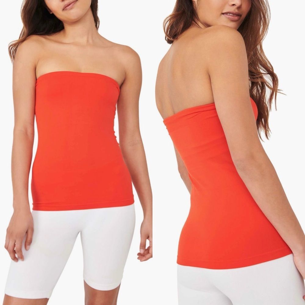 Free People NWT Carrie Orange Tube Top Bodycon Festival Indie Y2K Summer Size XS